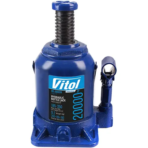 Домкрат гідравлічний телескопічний Vitol 20т 185-350 мм 9.2 кг в коробці (DB-20002H / JX0111) - фото 2