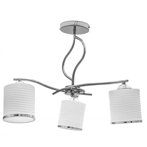 Люстра стельова Brille в спальню E27 60W CH+WH (LK-590C/3)