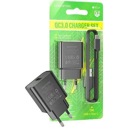 Сетевое зарядное устройство Borofone BA72A QC3.0 18W Type-C
