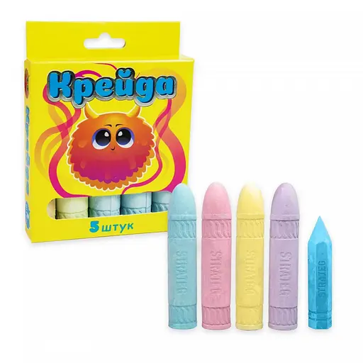 Мелки "Шар" Strateg 50117, 5 штук, разноцветные - фото 1