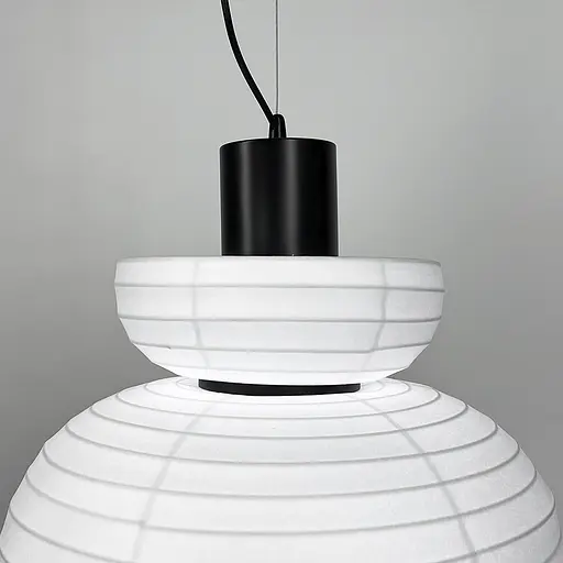 Люстра у чорному корпусі з білим абажуром Ø 40 см | Арт. PL 053-400 | Line F - фото 4