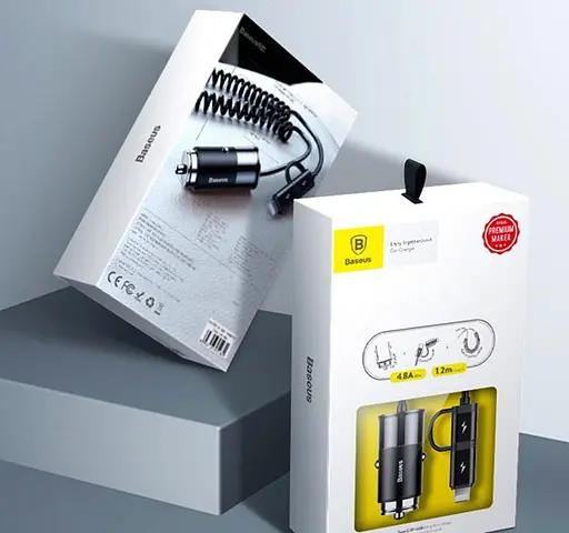 Автомобильное зарядное устройство для Baseus Enjoy Together 2-in-1 Black - фото 3