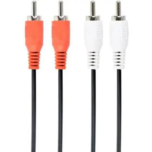 Кабель-переходник Cablexpert 2xRCA M - 2xRCA M 1.8 м черный (CCA-2R2R-6) - фото 1
