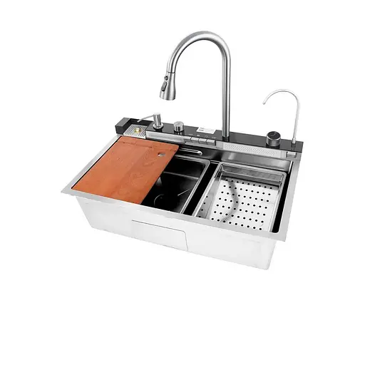 Кухонная мойка со встроенным смесителем Mixxus MH7546-SET-06.SUS304 Decor MX9577, Decor - фото 1