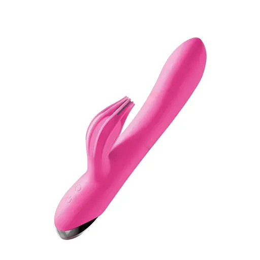 Подвійний силіконовий вібратор кролик жіночий для стимуляції точки G Mr. Rabbit фуксія