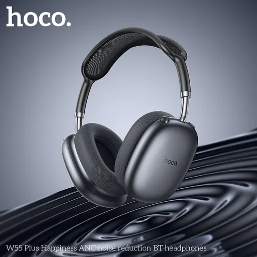 Бездротові навушники HOCO W55 Plus Happiness ANC noise reduction BT headphones Deep Space Gray - фото 4