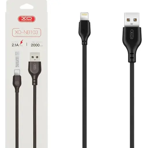 Кабель XO NB103 Bell usb cable Lightning 2 м Черный - фото 1
