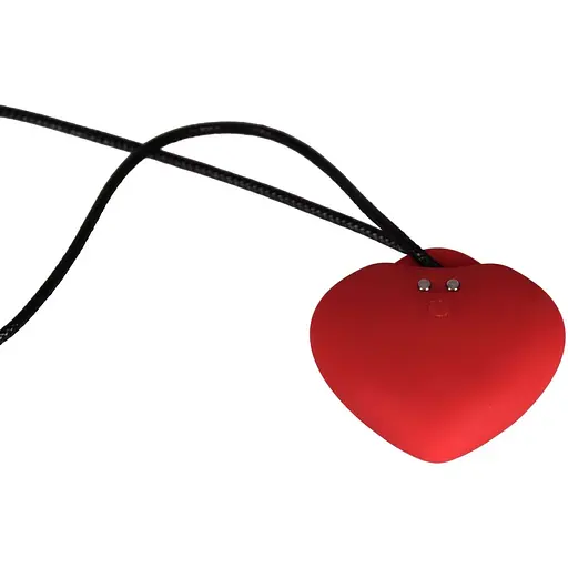 Минивибратор Сердечко FairyGasm PleasureStOne Red, 9 режимов, на шнурке - фото 3