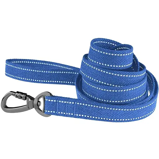 Поводок для собак Barksi Сotton с карабином на замке 500x2 см лазурно-синий - фото 1
