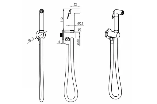 Гігієнічний душ Volle Cante de la noche SET20240413, Чорний матовий - фото 2