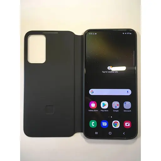 Оригинальный чехол-книжка Samsung S-View Clear View Cover для Galaxy S22 Plus (6.6") Черный EF-ZS906CBEGRU - фото 8