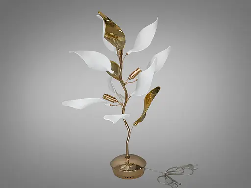 Вишукана настільна лампа з керамічними елементами, 3 лампи, золото - фото 2