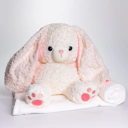 М'яка іграшка-плед та подушка 3 в 1 Зайчик плед в іграшці 35×32×40 (см) Білий Colorful Home 509-9W - фото 4