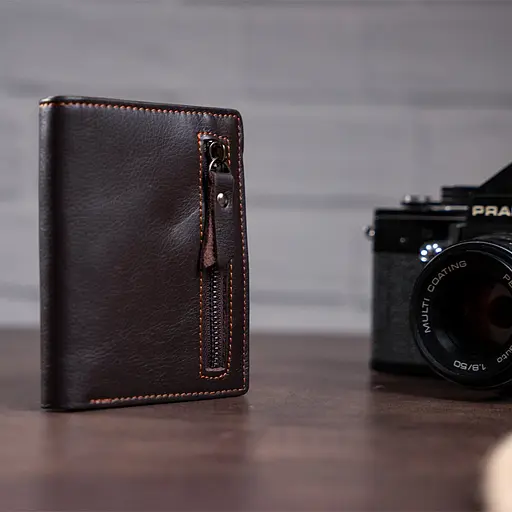 Мужской кожаный кошелек Vintage 9х11.5х1.5 см acs0015335 - фото 5