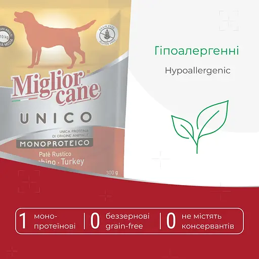 Вологий корм для собак Morando Migliorcane Unico паштет з індички 300 г - фото 2