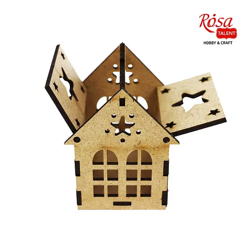 Заготовка Rosa Talent Хатинка з зіркою 1 з підвісом ДВП 7х7х10 см - фото 3