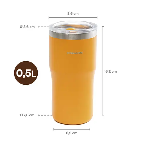 Термокружка Fiskars On-the-go 0.5 л помаранчева (1078761) - фото 4