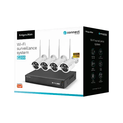 Комплект для видеонаблюдения Wi-Fi Kruger&Matz Connect C200 Tuya Full HD - фото 2