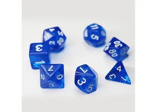 Набір кубиків Transparent 7 Dice Set - Blue , 7 шт. (g7dtran06) - фото 2