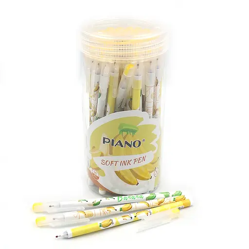 Ручка масляна Piano Banana, 0.6/0.7 мм, Soft Ink Pen, 50 шт.