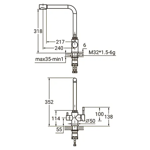 Змішувач для кухні гусак з виходом для питної води Aquatica 9722121 - фото 8