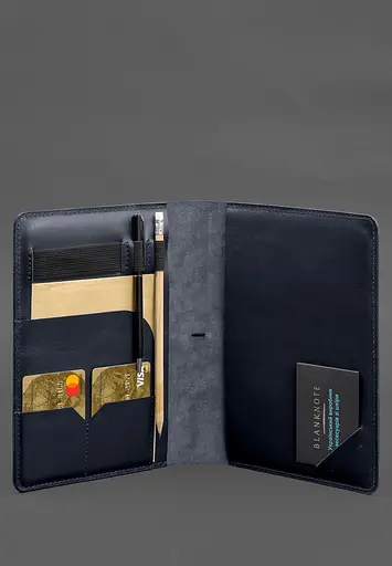 Кожаный блокнот А5 (софт-бук) 9.4 синий - фото 7