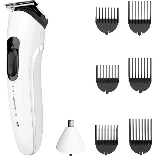 Триммер Rowenta Trim & Style, для бороды, носа, усов и головы, сеть+акум., насадок-7, сталь, белый