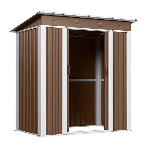 Хозблок-сарай металлический SS-02 с односкатной крышей 185х180х120 см Коричневый - фото 3