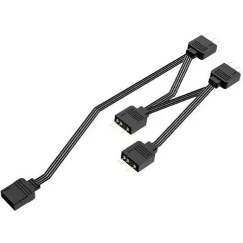 Кабель-спліттер ID-Cooling FS-04 ARGB чорний для підключення чотирьох 3-pin вентиляторів до роз'єму материнської плати або хабу - фото 1