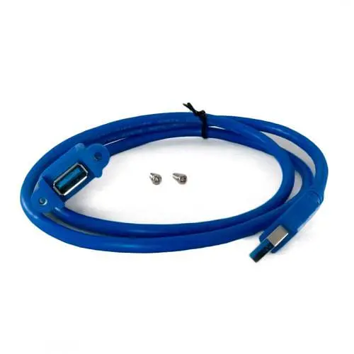 Кабель USB 3.0 AM - USB AF, 1 м, синий, Extradigital, с креплением (KBU1878) - фото 1