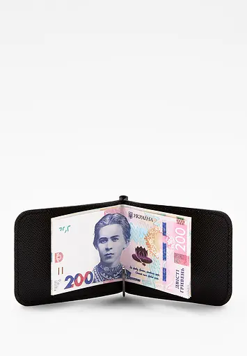 Зажим для денег черный Сафьяно - фото 4