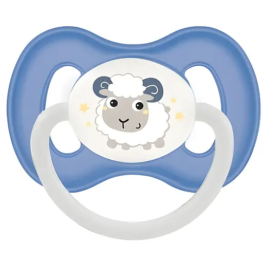 Силиконовая симметричная пустышка Canpol babies Bunny & Company Овца 6-18 мес. синий (23/269_blu)