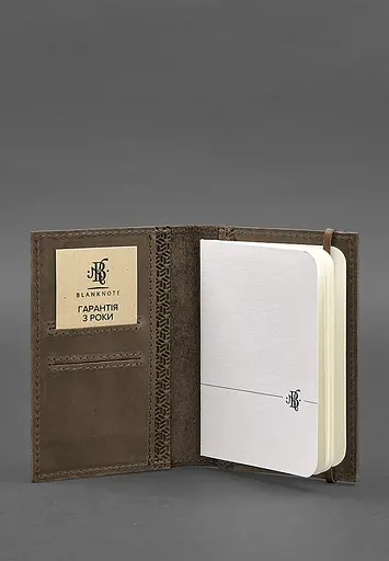 Шкіряна обкладинка для паспорта 2.0 Карбон темно-коричнева - фото 4