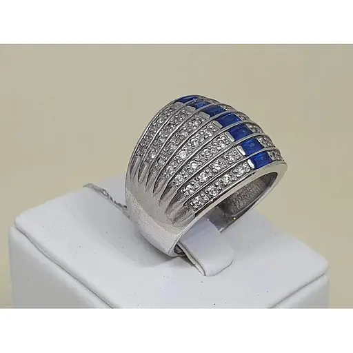 Срібне кільце Агні КЛАСИКА з фіанітами. 1352Р 19 - фото 2