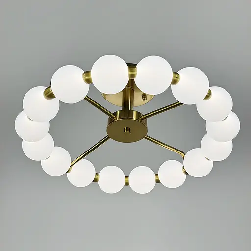 Стельова люстра у вигляді кільця із полімерних кульок Ø 50 см | Арт. 993-510 AB | Line F - фото 5