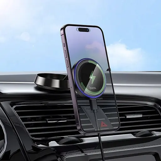 Автодержатель с беспроводной зарядкой Hoco HW33 Black (647946) [151328] - фото 8