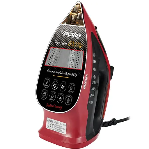 Утюг Mesko MS 5031 red 3000Вт/ 400 мл/ керамика/ ''Капля-стоп''/автовыключение/ красный - фото 5