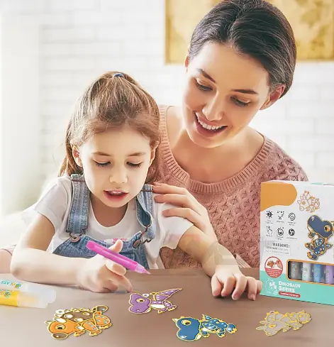 Набор для творчества "Dino" 9045E, брелоки, раскраска, бусины, краска - фото 2