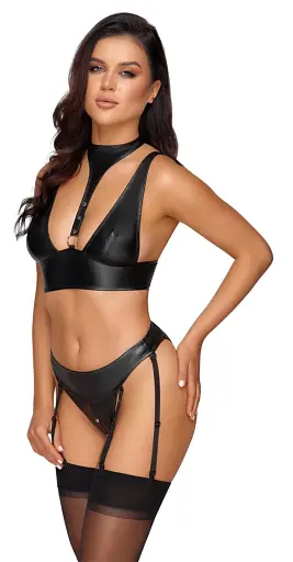 Комплект белья Cottelli Bondage Bra Set XL черный - фото 4