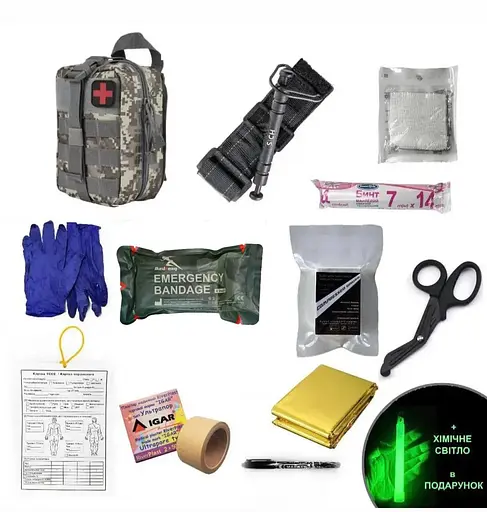 Аптечка укомплектованная (базовая) №1 в подсумке с быстрым сбросом Пиксель - фото 1