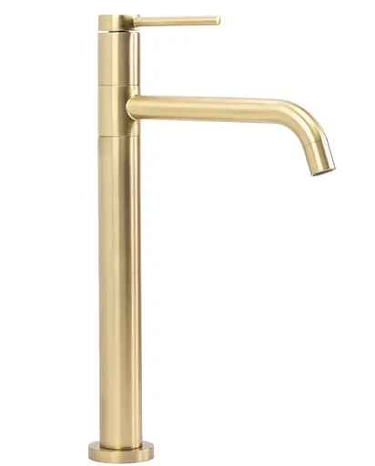 Смеситель для умывальника Rea Lugano Slim brushed gold высокий REA-B4420 Золотой - фото 1