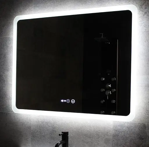 Дзеркало Dusel DE-M3011 75x120 см Сенсорне включення + підігрів + годинник / темп, Білий - фото 4