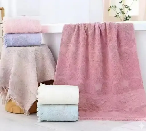 Махровые полотенца для лица 30x50 см — набор 6 шт. XT-153-72, мягкая махра, разные цвета - фото 1