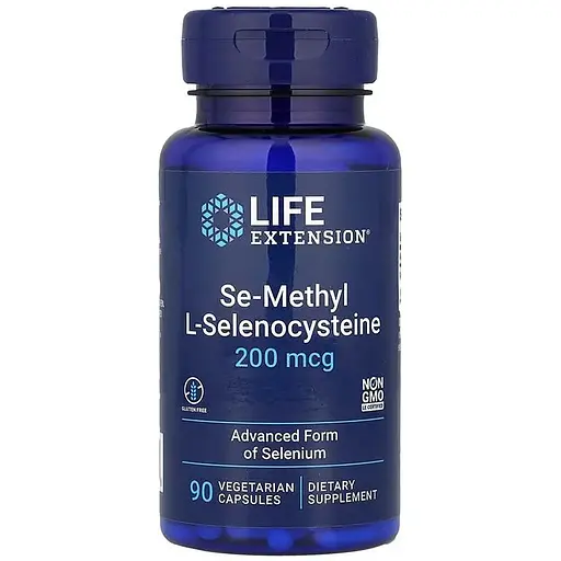 Вітаміни та мінерали Life Extension Se-Methyl L- Selenocysteine 200 mcg, 90 вегакапсул - фото 1