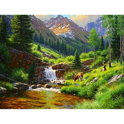 Алмазна мозаїка зі стразами на підрамнику Карпати пейзаж , 40*50 см - фото 1