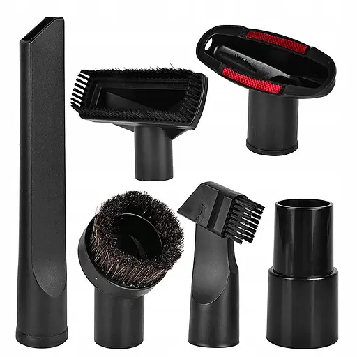 Комплект насадок 6 шт. для пилососа (щілинна, щілинна з ворсом, для меблів, кругла з ворсом) + перехідник - фото 2