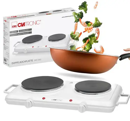Электрическая плита Электроплитка Clatronic DKP 3583 2 конфорки 2500W - фото 1