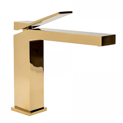 Змішувач для умивальника Rea Duet gold золотий низький REA-B4413 Золотий - фото 4