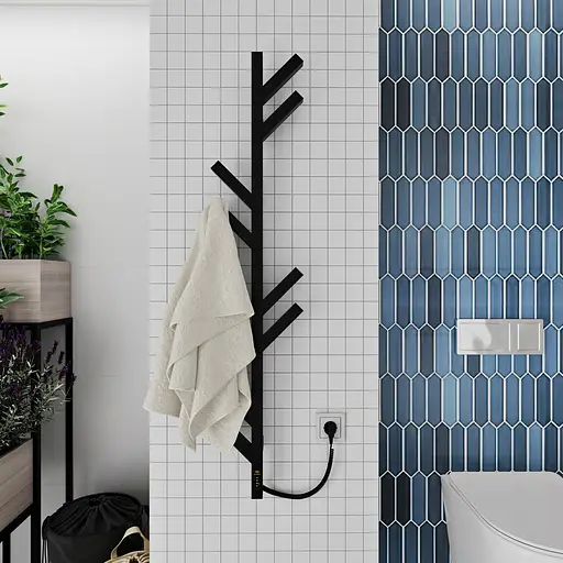 Електрична рушникосушарка Kosser Мадера 1200x255 ERL тайм. білий РМ01ERL, Чорний матовий, нижнее - фото 3