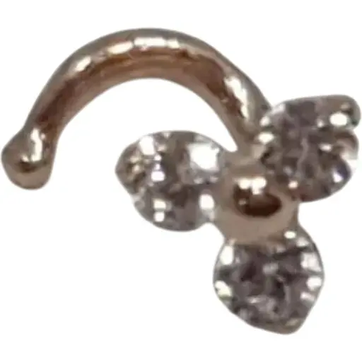 Золота сережка-пірсинг Favoritum в ніс з фіанітом. 311143